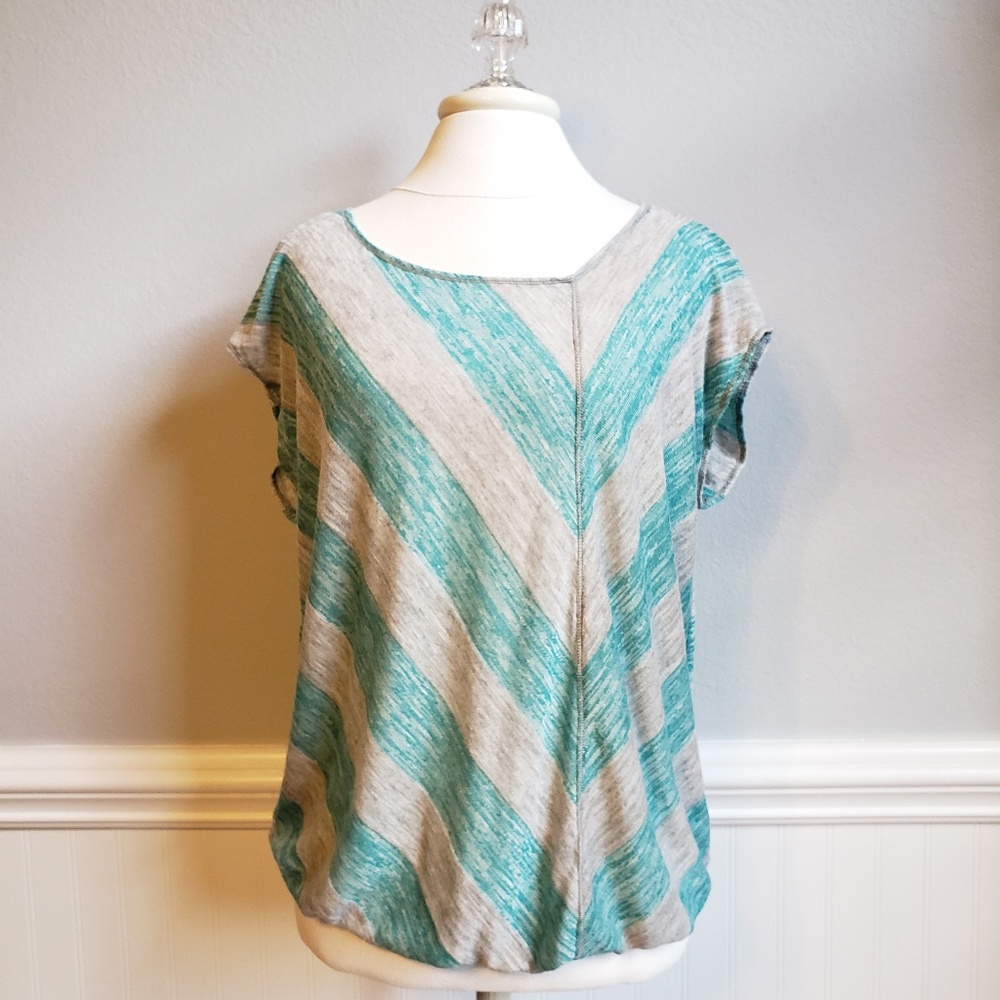 Teal and grey top